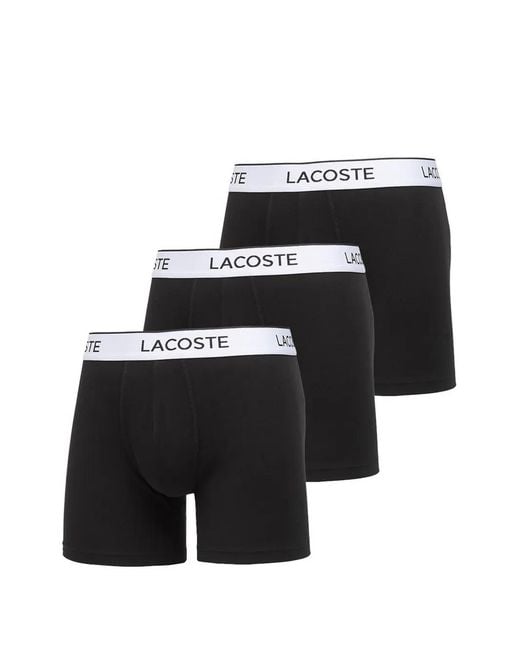 Lacoste Black Logo-Waistband Boxers Set (Set Of Three) for men