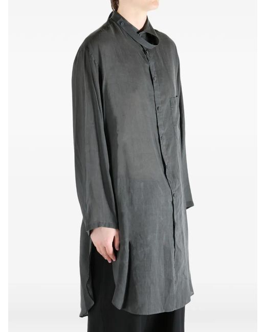 Yohji Yamamoto Gray Front-Pocket Shirt for men