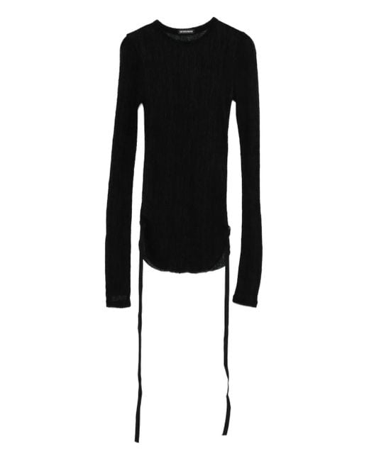 Ann Demeulemeester Black Oke Tie-Detail Top