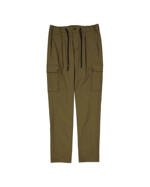 Herno Green Drawstring-Waist Cargo Pants for men