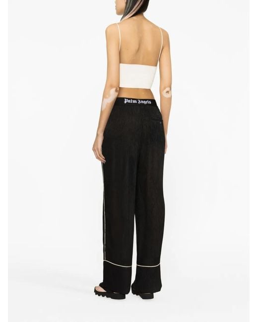 Palm Angels Black Soireé Logo-Waist Trousers