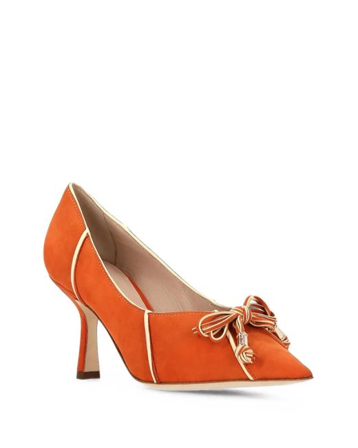 Rodo Red Bow-Detail Piped Pumps