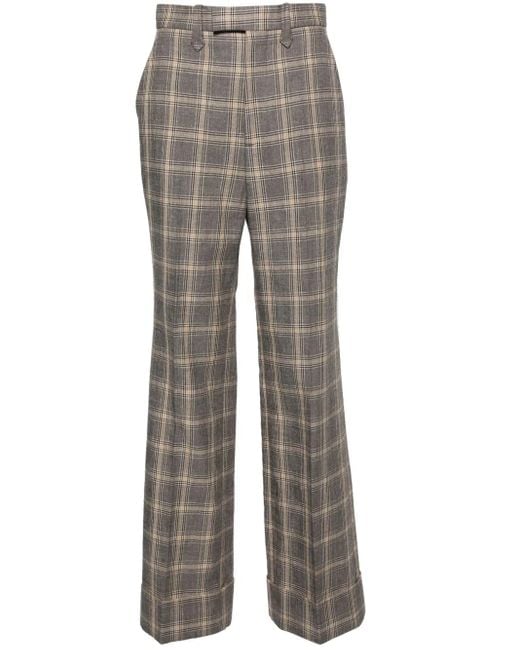 Gucci Gray Karierte Wide-Leg-Hose
