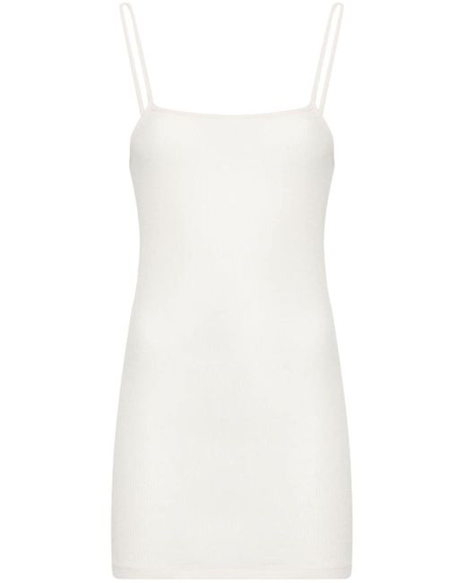 Auralee White Fine-ribbed Cotton Tank Top