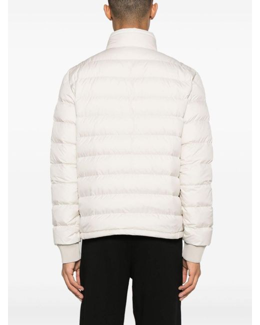 Moncler White Barrot Striped Quilted Jacket for men