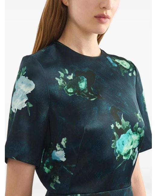 Erdem ローズプリント ワンピース Blue