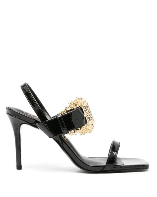 Sandales Emilie 95 mm à bride arrière Versace en coloris Black