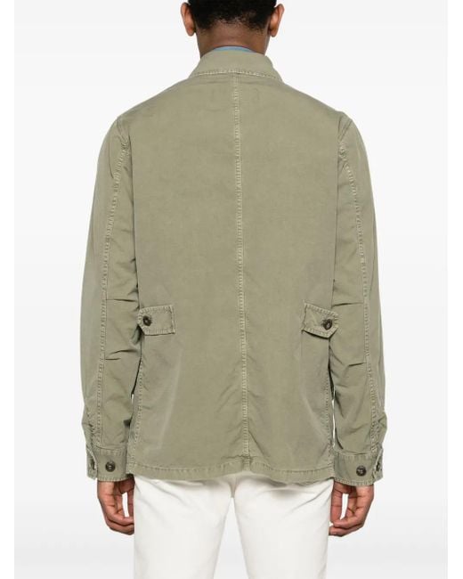Fay Green Jungle Cotton Shirt Jacket for men