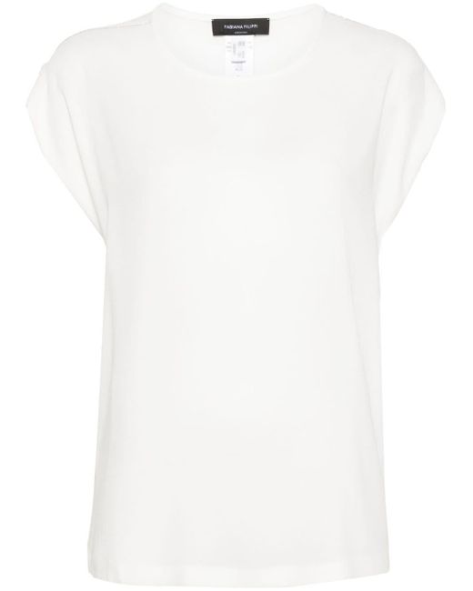 Fabiana Filippi White Chiffon-crepe T-shirt