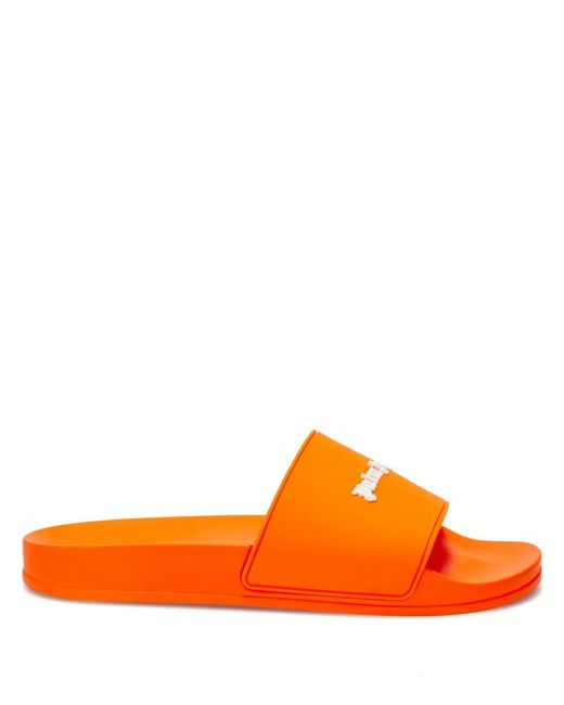 Palm Angels Orange Claquettes À Logo Embossé for men