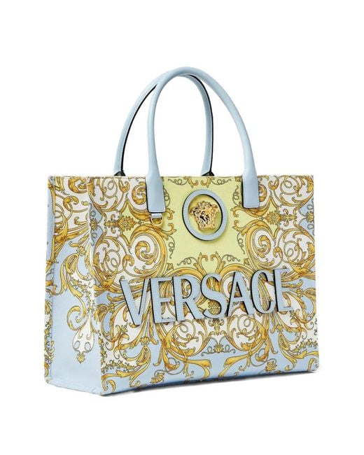 Versace Metallic Medusa Barocco-Print Tote Bag