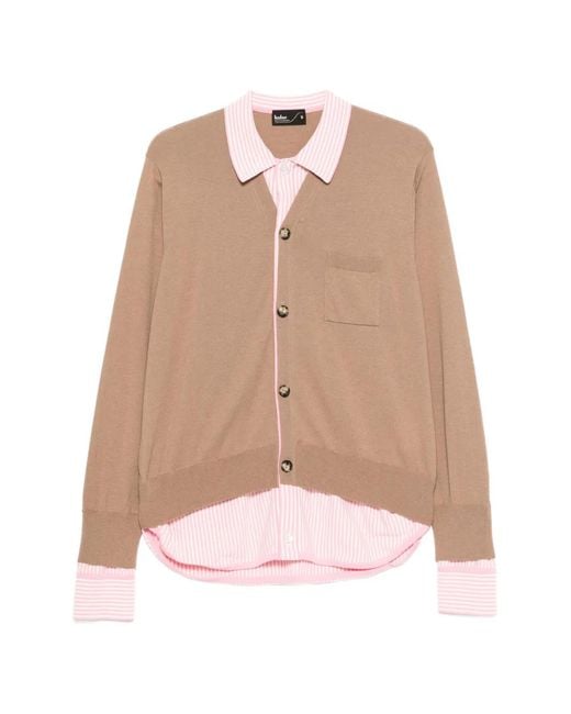 Kolor Natural Cardigan En Maille À Double Épaisseur Avec Poches for men