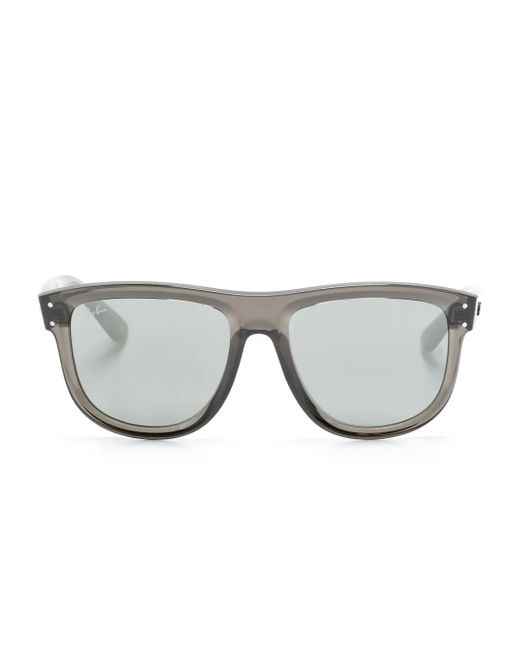 Ray-Ban Gray Boyfriend Reverse Square-Frame Sunglasses