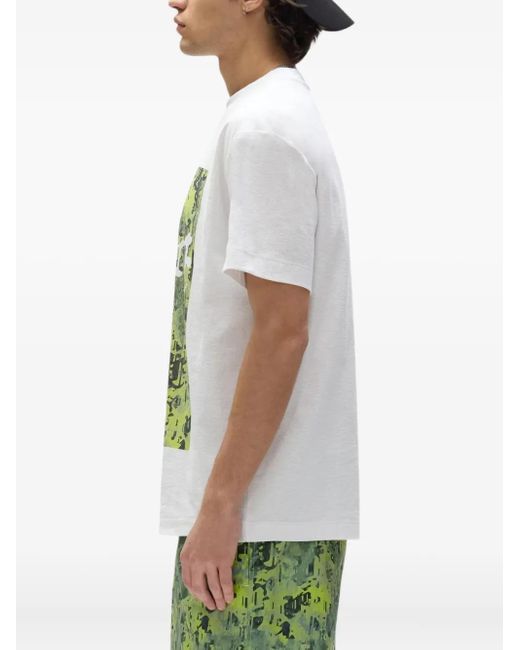 Purple Brand Green Camo-Print Crew-Neck T-Shirt for men