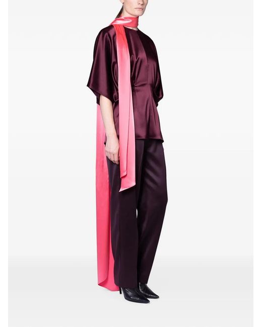 Roksanda Red Luma Scarf-Detail Draped Top