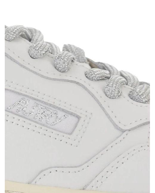Autry White Medalist Leather Sneakers