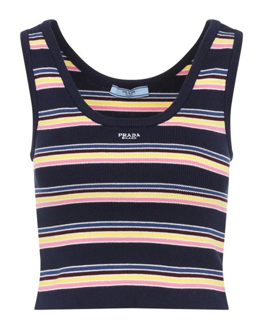 Top A Righe di Prada in Blue