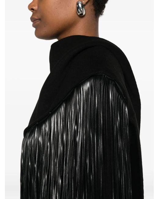 Sportmax Black Fringed-Detail Panelled Dress