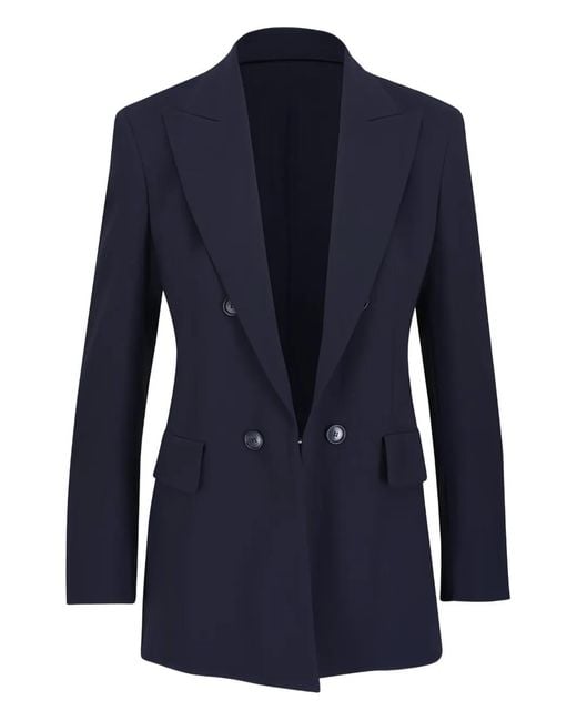 Akris Blue Lucia Double-Breasted Blazer
