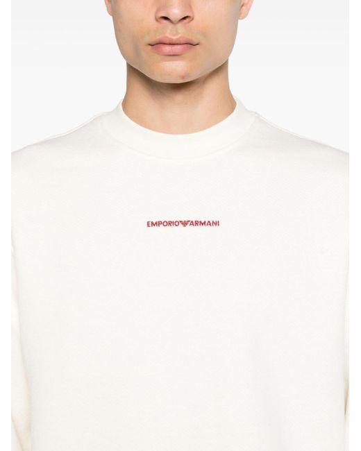 Emporio Armani Sweatshirt mit Logo-Stickerei in White für Herren
