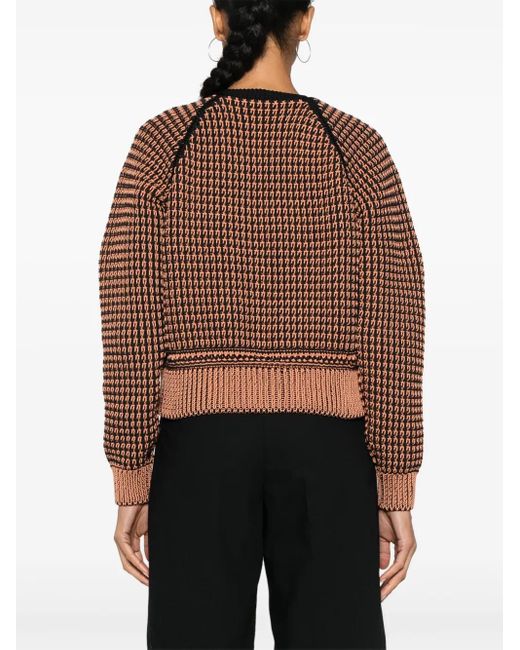 3.1 Phillip Lim Brown Bi-color Cropped Cardigan