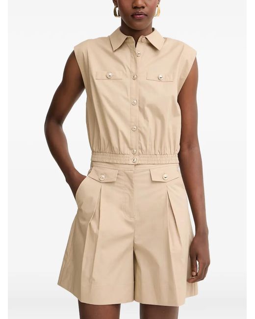 Twinset Natural Sleeveless Elasticated-Waist Shirt