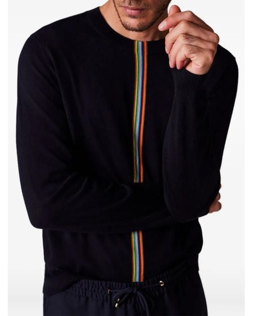 Paul Smith Blue Signature Stripe Crew-Neck Sweater for men