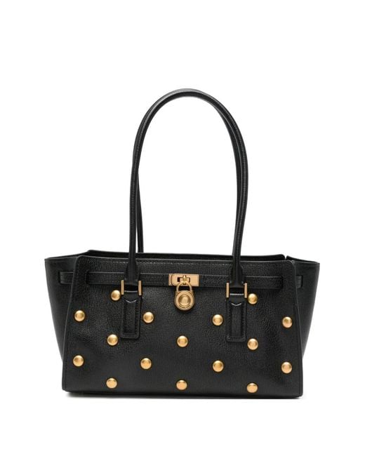 MICHAEL Michael Kors Black Studded Leather Shoulder Bag