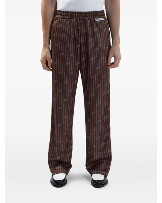 Gcds Brown Pinstriped Track Pants for men