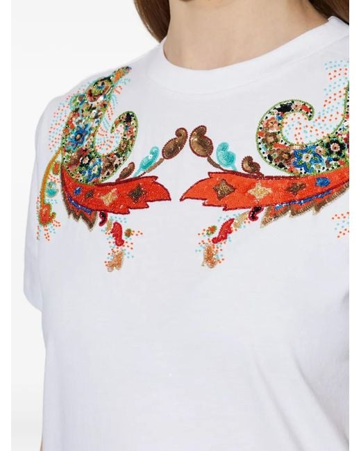 Etro White Cotton Pvc Glass T-Shirt