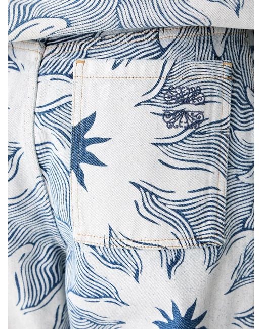 Never Fully Dressed Blue Sun-Print Jeans