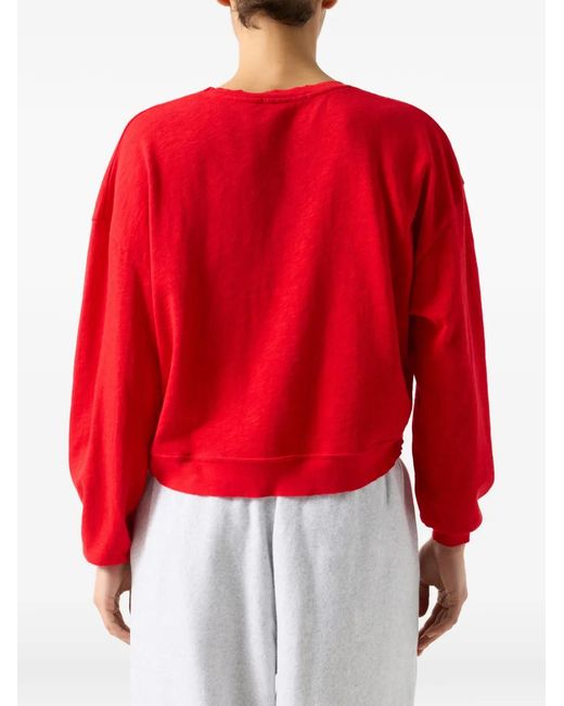 American Vintage T-Shirt Met Lange Mouwen in het Red