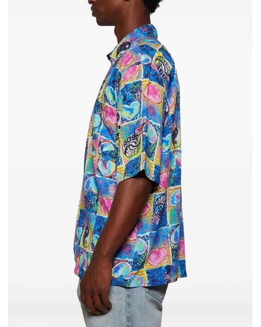 Martine Rose Blue Hearts Boxy Shirt for men