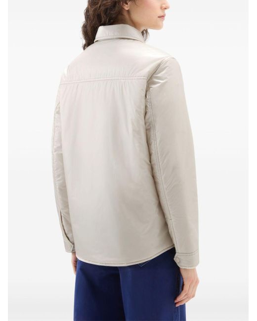 Woolrich White Pertex Padded Overshirt Jacket