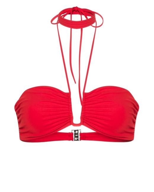 Top de bikini con detalle de abertura Magda Butrym de color Red
