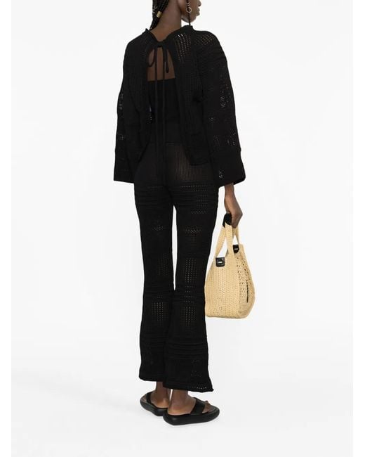 Stella McCartney Black Open-Knit Cotton Jumper