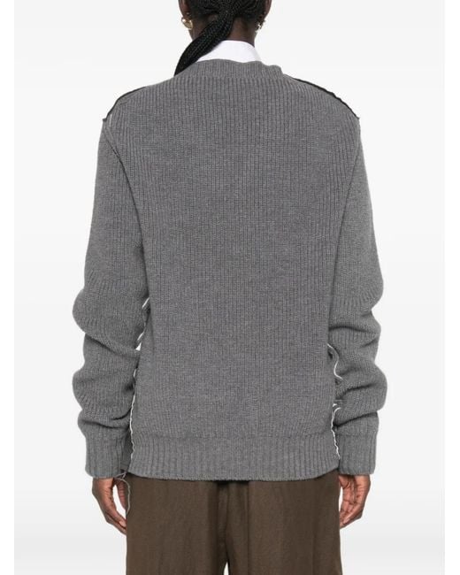 SONIA CARRASCO Gray Panelled Raw-Edge Blazer