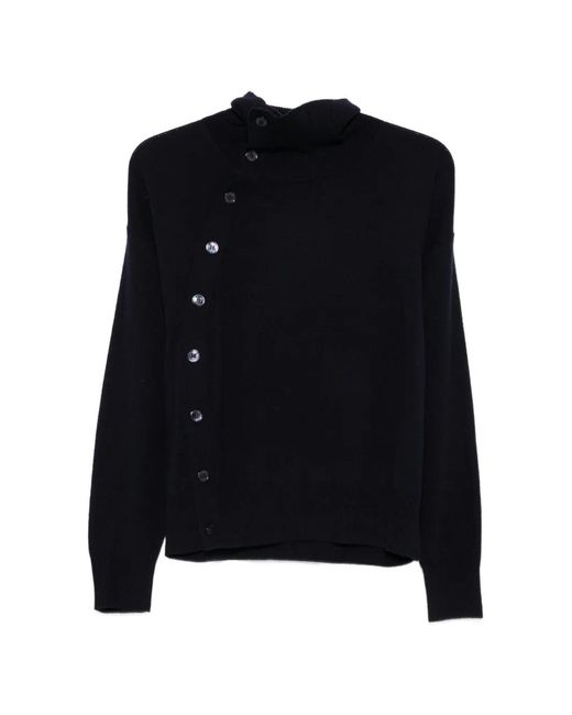 Seventy Black Button-Fastening High-Neck Cardigan