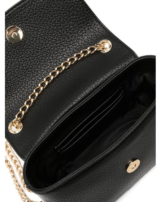 Love Moschino Black Logo-Lettering Grained Crossbody Bag