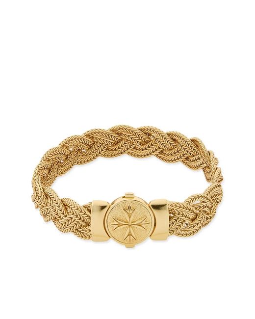 Emanuele Bicocchi Metallic Large Diamond-Cut Flat Braided Bracelet