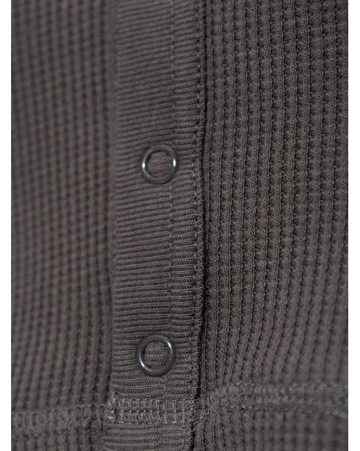 Alexander Wang Gray Waffle-Knit Button Top