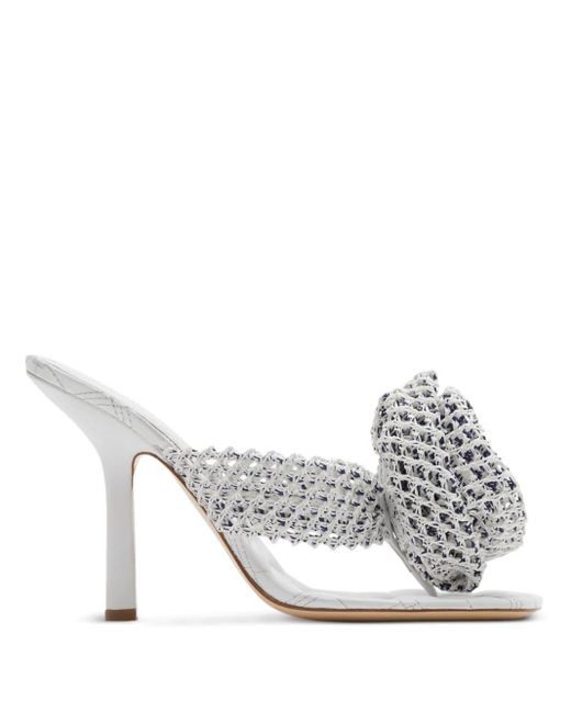 Burberry White 105mm Knitted-motif Strappy Sandals
