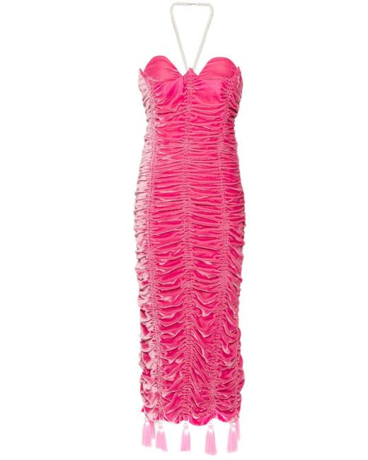 Cristina Savulescu Pink Aphrodite Midi Dress