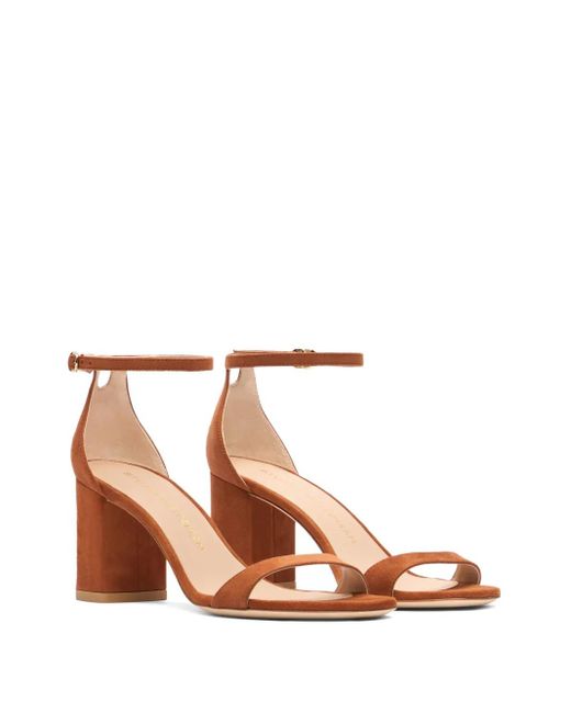 Stuart Weitzman Brown Round-Toe Suede Heeled Pumps