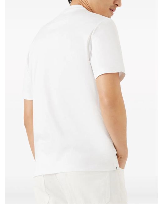 Brunello Cucinelli White V-Neck Short-Sleeve T-Shirt for men