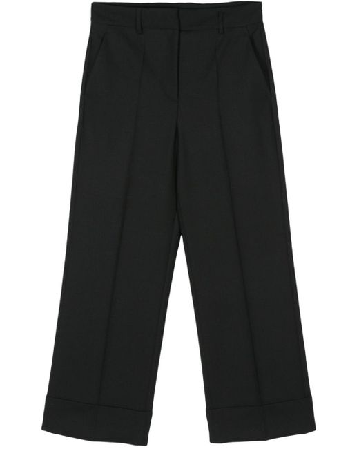 Incotex Black Wide-leg Tailored Trousers