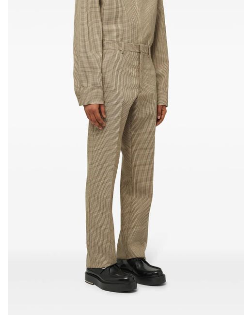 Jil Sander Gerade Hose Mit Karomuster in Natural für Herren