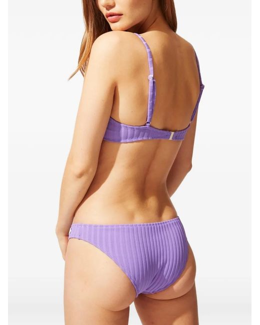 Solid & Striped Purple The Eva Rib-Knit Bikini
