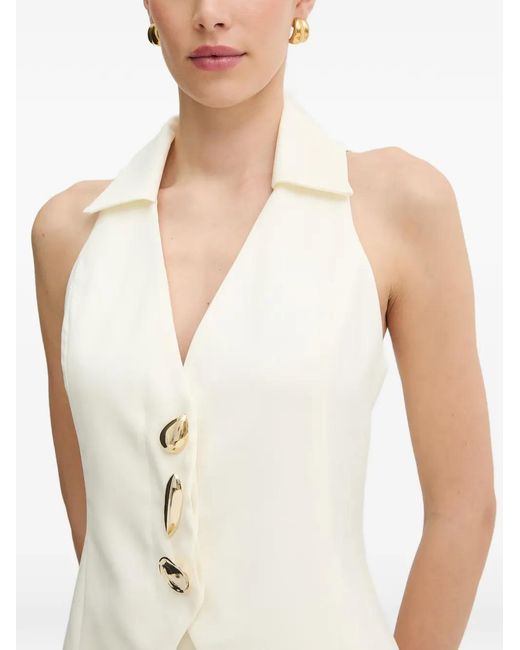 SIMONA CORSELLINI White Sculptural-Button Waistcoat