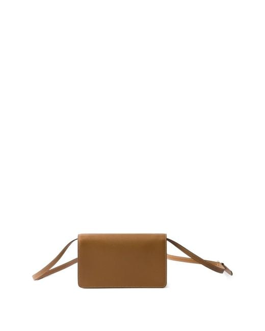 Prada Brown Logo-Plaque Leather Mini Bag